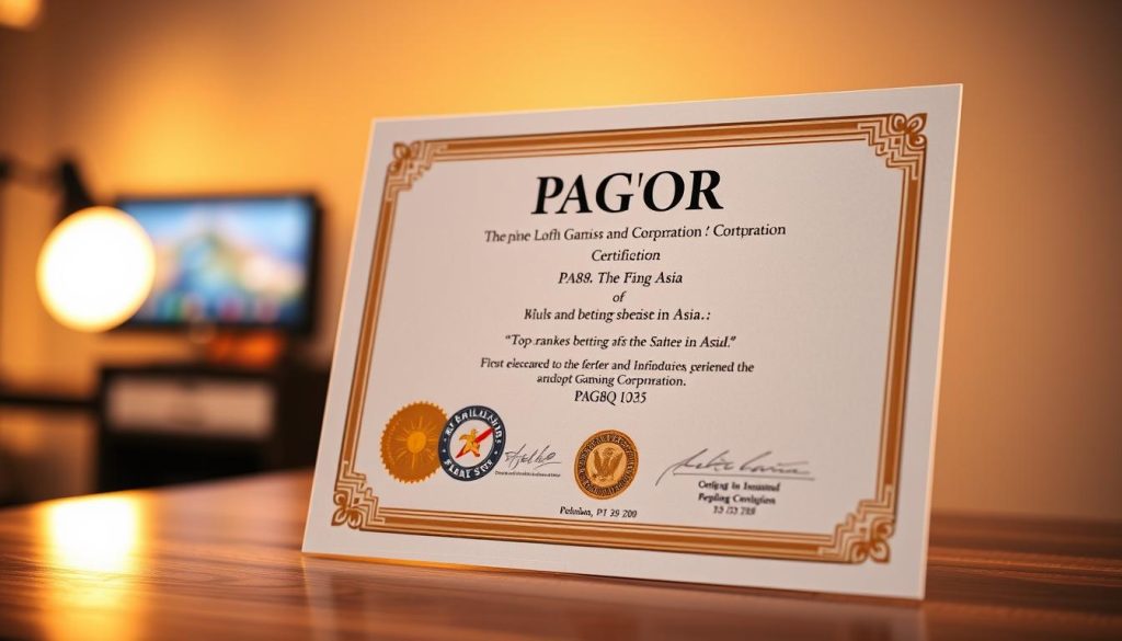 ใบรับรอง PAGCOR